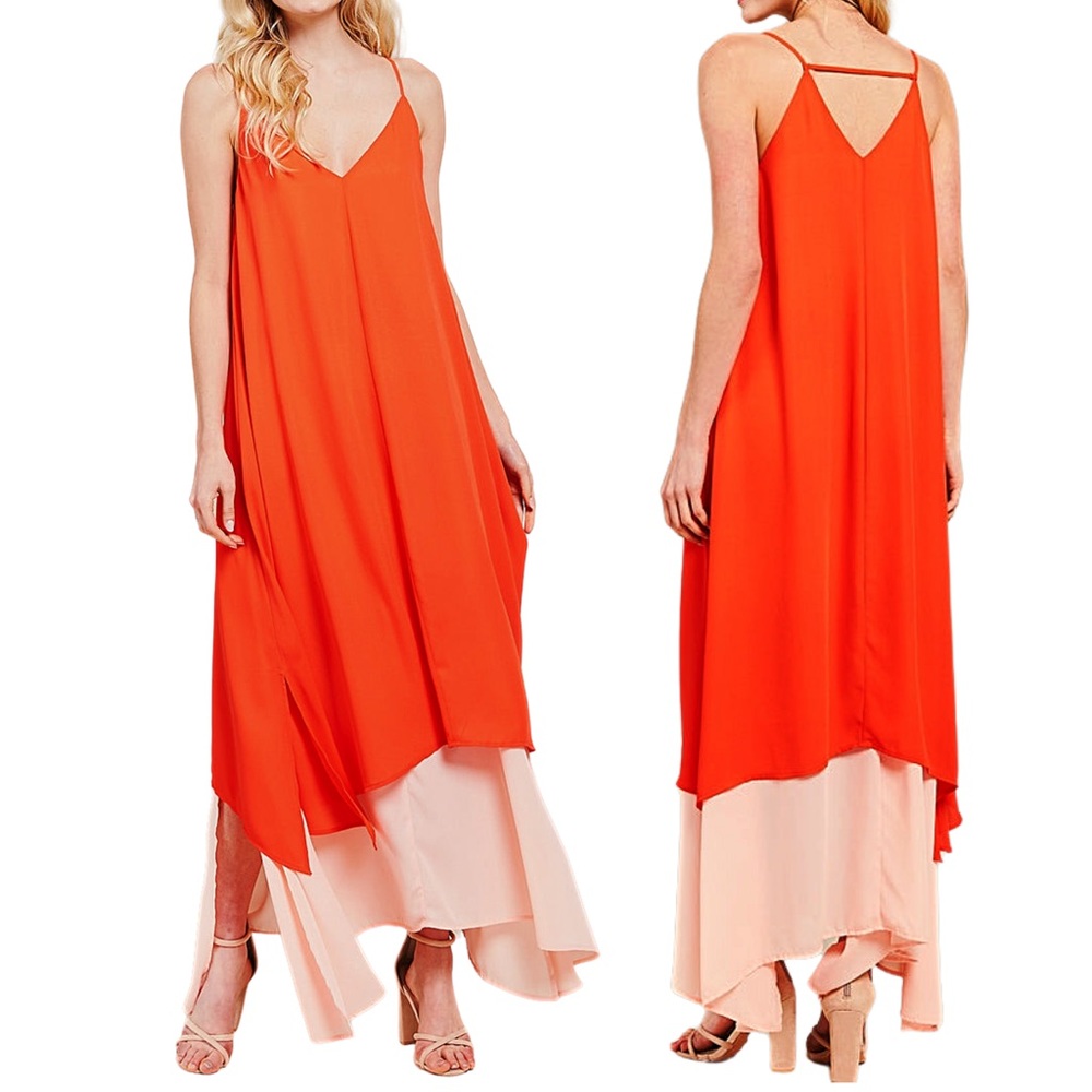 Color Block Maxi Dress‎